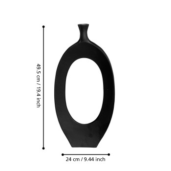 Vaza decorativa aluminiu ANKAREFO, negru, 421425 - 1