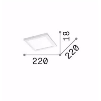 Plafoniera IDEAL LUX AURA 306384, L22, LED 20W, 4000K, finisaj alb