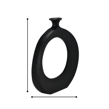 Vaza decorativa aluminiu ANKAREFO, negru, 421441