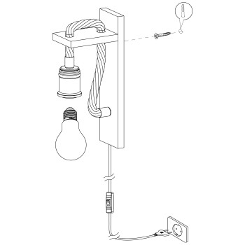 Aplica vintage RAMPSIDE 43197 Eglo, negru-maro - 1