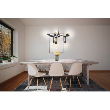 Pendul modern BOCADELLA 98346 Eglo, E27, 9x60W, negru - 1
