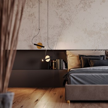 Pendul ENIGMA Maytoni MOD150PL-L5BS3K, LED 5W, 450lm, auriu, alb - 1