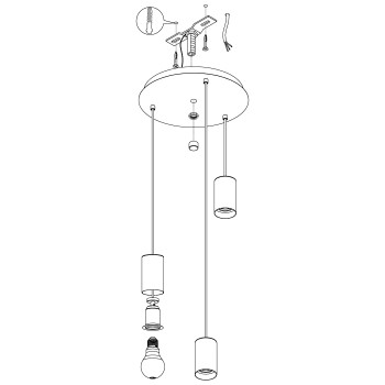 Lustra POZUETA 98663 EGLO, D33, E27 3x60W, otel-negru - 1