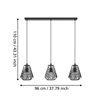 Lustra EGLO STYPE 43693, E27 3X40W, Negru - 1