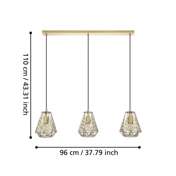 Lustra EGLO STYPE 43696, E27 3X40W, Auriu - 1