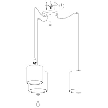 Lustra vintage Eglo ARNHEM 43403, E27 3X40W, Alb, Maro - 1