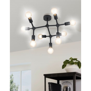 Lustra moderna BOCADELLA 98318 Eglo, E27, 9x60W, negru - 1