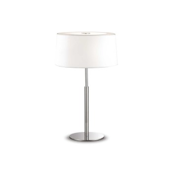 Lampa de masa IDEAL LUX HILTON TL2 075532, E14 2X28W, crom, alb