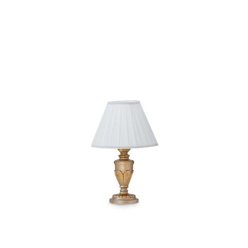Lampa de masa IDEAL LUX FIRENZE TL1 020853, E14 1X40W, auriu, alb