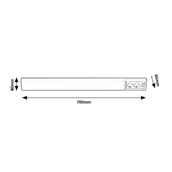 Aplica led Bath 2 - Rabalux, 15W, alb, cu priza si intrerupator - 1