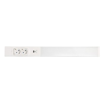 Aplica led Bilal - Rabalux, 18W, alb, cu port USB incarcare telefon, priza si intrerupator - 1