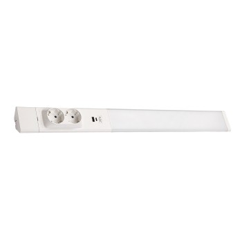 Aplica led Bilal - Rabalux, 18W, alb, cu port USB incarcare telefon, priza si intrerupator - 1