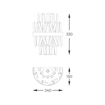 Lampa de perete CONSTANTINOPLE W0567-02D-B57G Zuma Line, design neoclasic, finisaj auriu antichizat