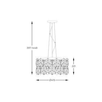 Lustra DAVI P0534-05C-F4AC Zuma Line, cu sticla si cristale, finisaj crom