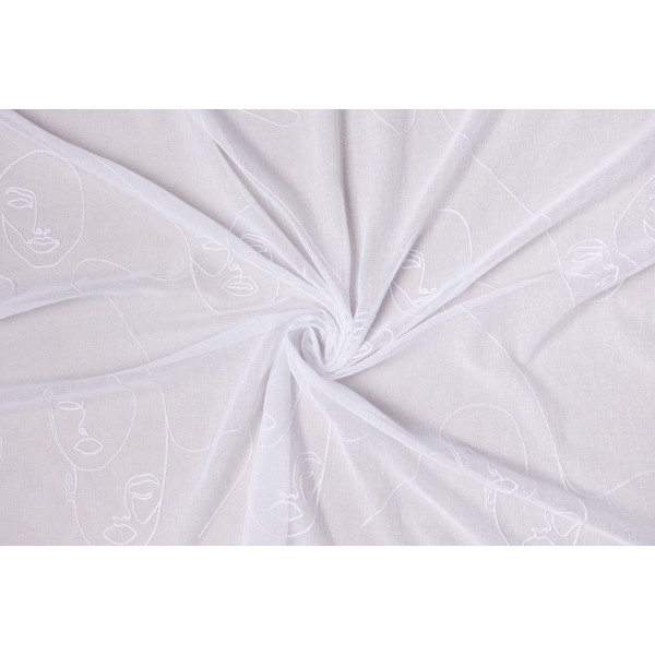 Material perdea Viso Mendola Fabrics, decor alb - 1