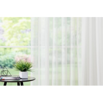 Material perdea Duete Mendola Fabrics, decor alb - 1