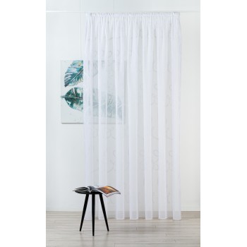 Material perdea Cressida Mendola Fabrics, decor alb, argintiu - 1