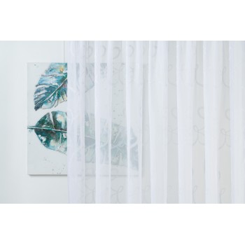 Material perdea Cressida Mendola Fabrics, decor alb, argintiu - 1