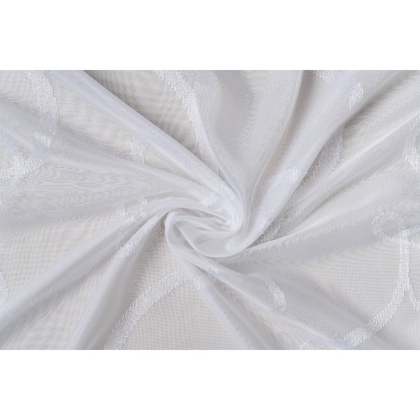 Material perdea Cressida Mendola Fabrics, decor alb, argintiu - 1