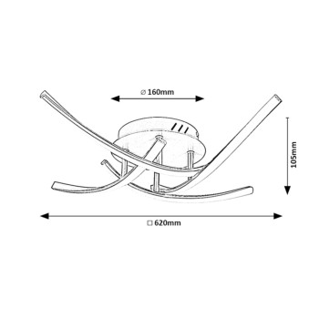 Plafoniera LED Rabalux 3145 Tatjana 1950lm 4000K argintiu