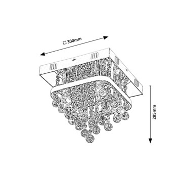 Plafoniera LED Rabalux 2238 Pallas 1470lm 4000K LED 23+ E14 4x MAX 40W crom