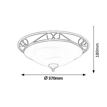 Plafoniera Rabalux 3722 Athen E27 2x MAX 60W negru