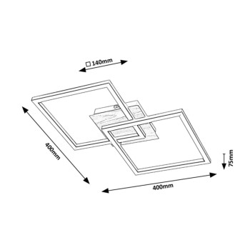 Plafoniera LED Rabalux 6589 Ashton 1600lm 3000K negru mat