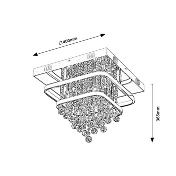 Plafoniera LED Rabalux 2239 Pallas 2430lm 4000K LED 36+ E14 4x MAX 40W crom