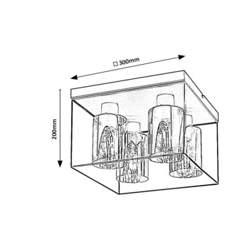 Plafoniera Rabalux 71034 Chadwick E27 4x MAX 25W negru
