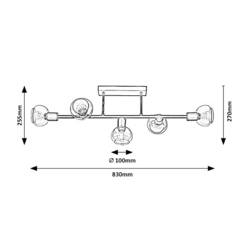 Plafoniera Rabalux 3296 Sullivan E14 5x MAX 40W negru