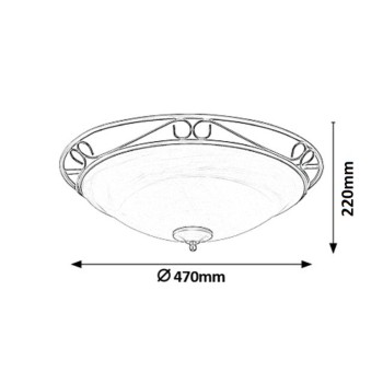 Plafoniera Rabalux 3723 Athen E27 3x MAX 60W negru