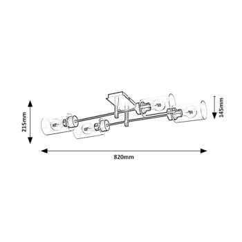 Plafoniera Rabalux 2672 Prudence E27 4x MAX 40W negru