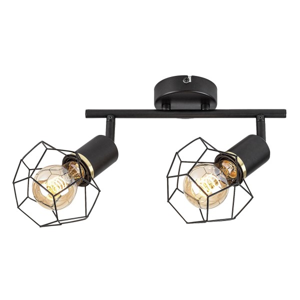 Plafoniera Rabalux 71066 Fran E27 2x MAX 40W negru mat