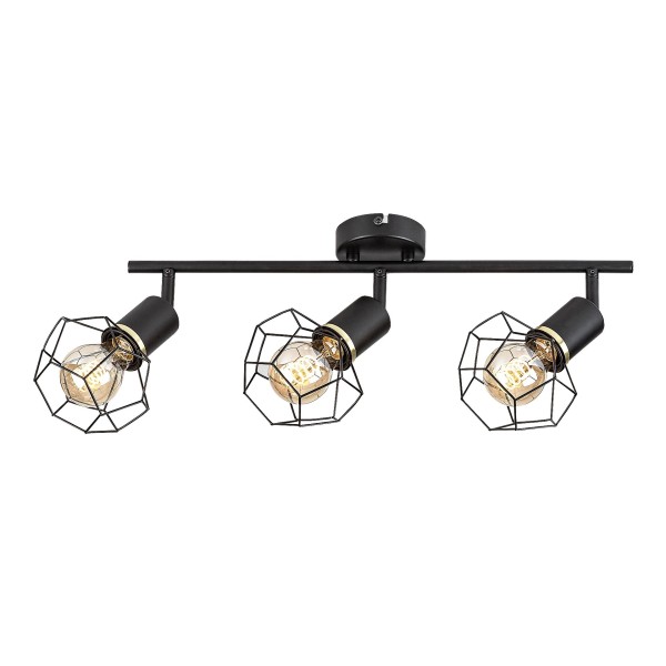 Plafoniera Rabalux 71067 Fran E27 3x MAX 40W negru mat