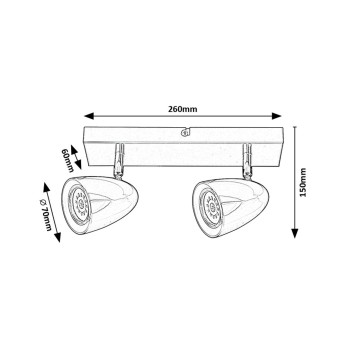 Plafoniera Rabalux 73018 Perico GU10 2X MAX 5W alb