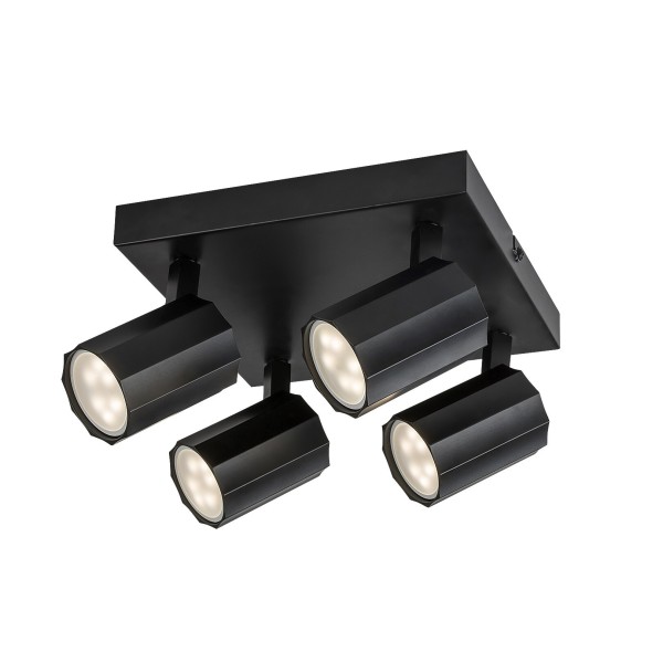 Plafoniera Rabalux 73026 Rogelio GU10 4X MAX 5W negru mat