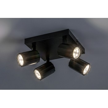 Plafoniera Rabalux 73026 Rogelio GU10 4X MAX 5W negru mat