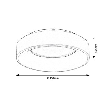 Plafoniera LED Rabalux 3928 Adeline 1500lm 3000-6000K gri