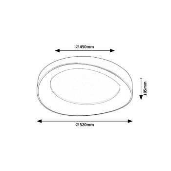 Plafoniera LED Rabalux 71054 Iliana 3380lm 3000K argintiu