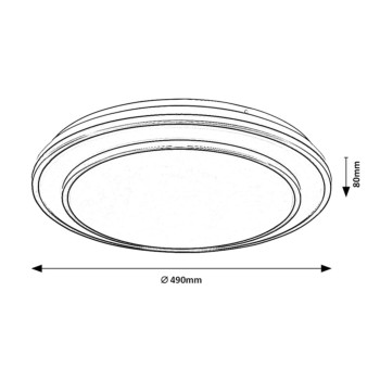 Plafoniera LED Rabalux 2131 Lupita 2700lm 3000-6500K argintiu