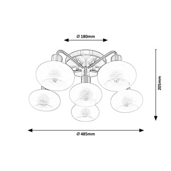 Plafoniera Rabalux 3918 Sorina E14 6x MAX 40W alama
