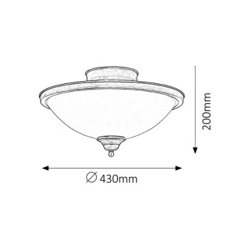 Plafoniera Rabalux 2759 Elisett E14 2x MAX 40W bronz