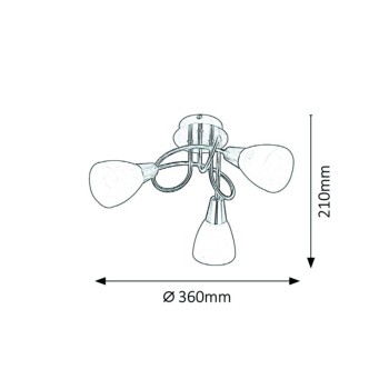 Plafoniera Rabalux 5532 Jenna E14 3x MAX 40W crom satin