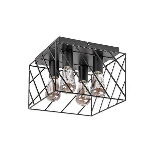 Plafoniera Rabalux 71027 Boroo E27 4x MAX 25W negru mat