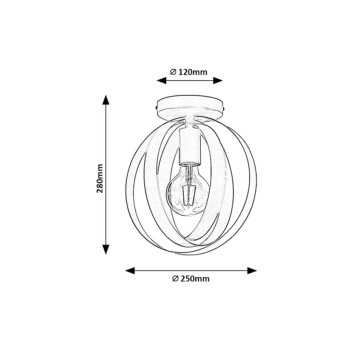 Plafoniera Rabalux 5359 Cortado E27 1x MAX 40W negru