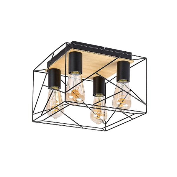 Plafoniera Rabalux 71024 Boire E27 4x MAX 40W negru