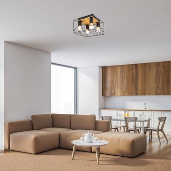 Plafoniera Rabalux 71024 Boire E27 4x MAX 40W negru