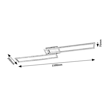 Plafoniera LED Rabalux 71015 Benedick 3050lm 2700-6500K argintiu/ aluminiu slefuit