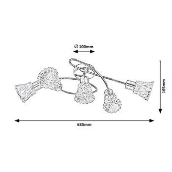Plafoniera Rabalux 5304 Hestia E14 5x MAX 40W crom
