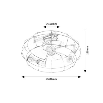 Plafoniera Rabalux 71043 Cadmus E27 3x MAX 25W negru